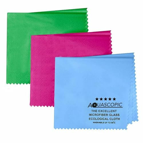 aquascopic Mikrofasertücher 40 x 50 cm – Set von 3 - streifenfreie Reinigung von Fenstern oder Spiegeln - Putztücher Vielseitig Einsetzbar - Micro Magic Tücher