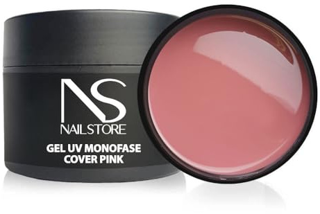 NAILSTORE - Gel UV Led Costruttore Monofasico Cover Pink - media densità - autolivellante - camouflage - facile lavorabilità – adatto per Refill e allungamento con cartina (30 g)