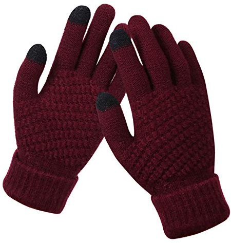 BSLVWG Frauen Winter Touchscreen Handschuhe Warme Strickhandschuhe Thermische Handschuhe Anzug für Laufen Fahren Radfahren Arbeiten Wandern Skifahren