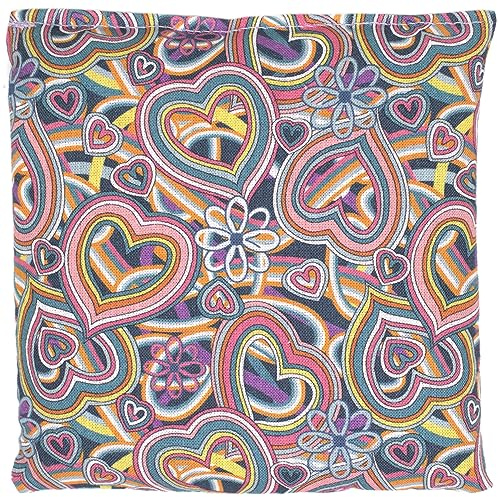Cuscinetto termico - Cuscino con semi di uva - 12x12cm - Psychedelic Heart - Cotone bio/organico - piccolo - Microonde, forno e frigorifero