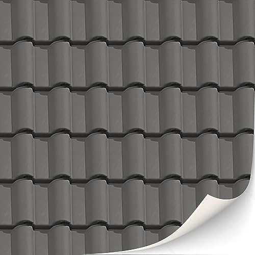 3 Blatt Selbstklebende Dachziegel und Dachschindeln für Puppenhäuser Maßstab 1:12 (Schwarze Dachziegel)