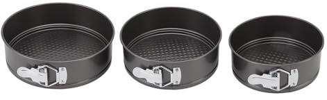Set di Teglie Per Torte, Set di Teglie a Cerniera da 3 Pezzi Set di Tortiere Rotonde Teglie Per Torte Resistenti con Fondo Rimovibile Per Prodotti da Forno Per Torte E Pane(18/20/22)