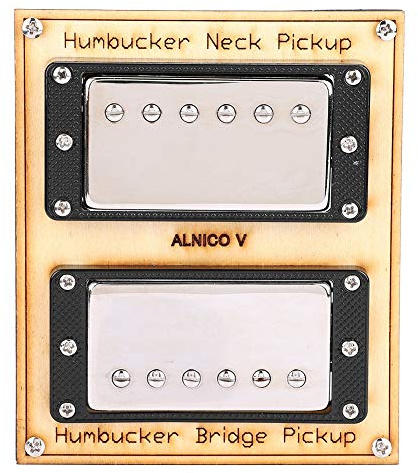 2 Stück Jazzgitarren-Tonabnehmer, 2 Drähte ALNICO V Magnet Soapbar Humbucker-Tonabnehmer für Gitarrenreparatur (schwarzer Rand)