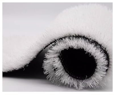 Tapis de gazon artificiel blanc avec trous de drainage, tapis de pelouse synthétique facile à nettoyer pour l'école, la cour et la décoration du balcon (Size : 7cm)