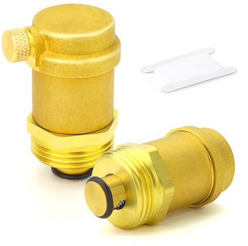 GASHER 2PCS Automatic Air Vent Valve, 1/2 DN15 Air Release Valve, Brass Air Bleed Valve, for Solar Water Heater and HVAC System