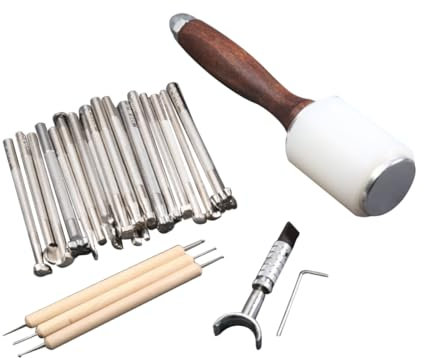 Operitacx 25st Lederwerkzeuge Und -bedarf Ledernähwerkzeuge Zeichenstift Lederherstellung Kit Lederschnitzwerkzeuge Werkzeuge Zur Sattelherstellung Lederarbeitszeug Prägestift Bambus Drucken