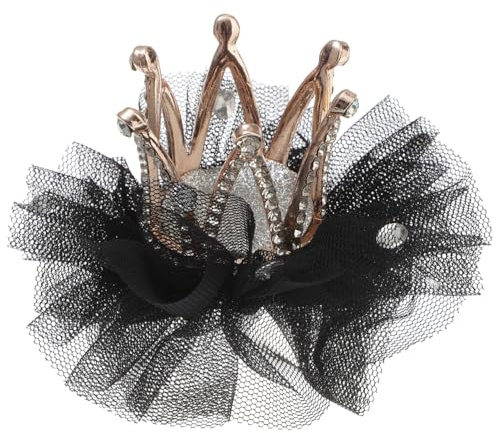 Ipetboom 1 barrette à cheveux couronne, pour filles et garçons et filles, accessoire de cheveux exquis, noir, pour le quotidien et les occasions spéciales pour les petites princesses