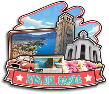 Riva Del Garda Kühlschrankmagnet aus Holz, Trentino-Südtirol, Italien, lustig, 3D, handgefertigt, Stadt, Reise, Souvenirs, Basteln, Kühlschrankaufkleber, Heimbüro, Dekoration, Sammlung, Geschenk