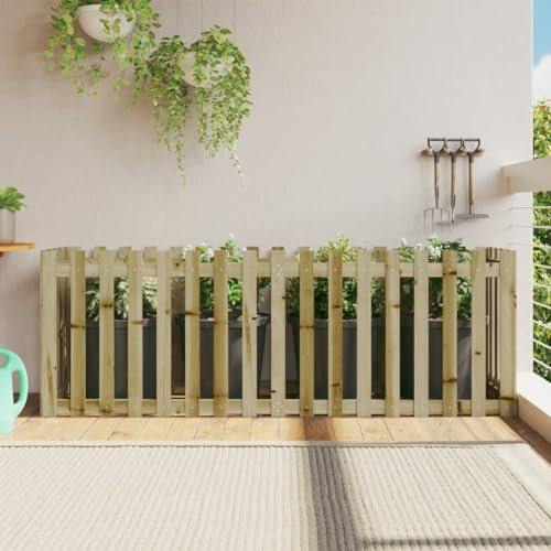 Chaduof Hochbeet Lattenzaun-Design 200x50x70 cm Kiefernholz Imprägniert, Palettenrahmen, Hochteich, Gemüsebeet, Kräuterregal Balkon, Blumenbeet, Kräuterspirale, Tomatenbeet, Pflanzhochbeet - 832516