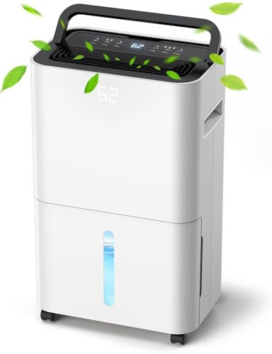 Luftentfeuchter Elektrisch 20L/24H aumgröße ca. 200m³, Raumentfeuchter, Entfeuchter Wohnung mit LED/Digitaler Display, Wäschetrocknung, Kontinuierliche Entwässerung, 24H Timer, Griff, Kindersicherung