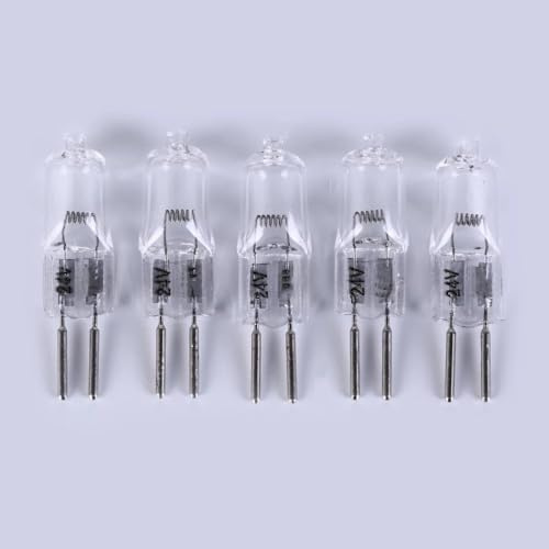 WYLIELAMSH 5 Stück 20 W 35 W G5.3 24 V G5.3 24 V 50 W 75 W 100 W Lampe Halogenlicht Warmer Lampensockel Klare Halogen-Kristalllampe,50W