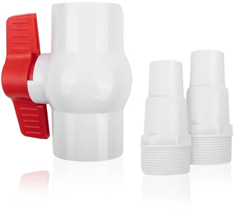 HOgardenME AR512 Ein/Aus Ventil Adapter 38/32mm Durchmesser Rohrventiladapter Schwimmbadventil GewindeanschlüSse Rohr Wasserabsperradapter Absperrhahn Ventiladapter Absperrventil