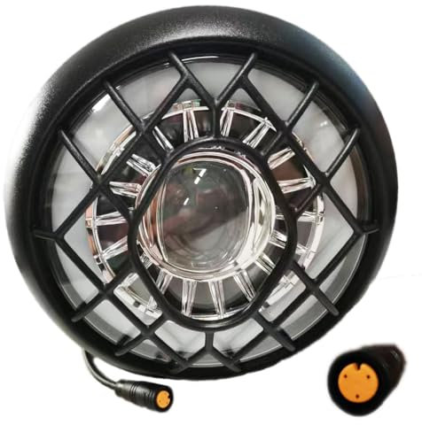 Ebike Headlight LED Front Light with Horn Waterproof 3pin Female Connector Ultra Bright LED Headlight for Scooter Electric Bike Mountain Bike