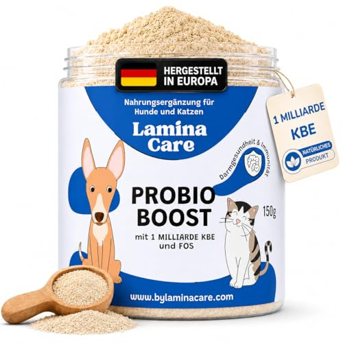 Lamina Care - Probiotisches Pulver für Hunde und Katzen – Für eine gesunde Verdauung & Darmflora – mit FOS, Psyllium & 1 Milliarde KBE - 150 g