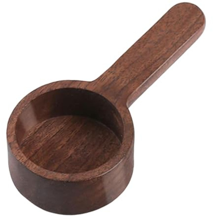 Cucchiaino dosatore – 9,7 x 4,5 cm, manico in legno, cucchiaio per sale da tè e bagno in acciaio ? cucchiaio per tè, chicchi di caffè, latte in polvere, misurino per, utensili da forno