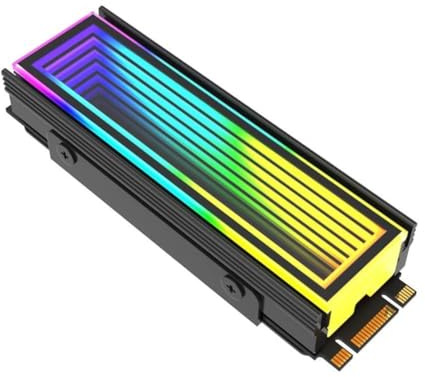 Gokelomg 5V ARGB Sync Computer 2280 SSD M2 Radiator PC RGB M.2 Nvme KüHlköRper Solid State Drive Cooling Radiato A