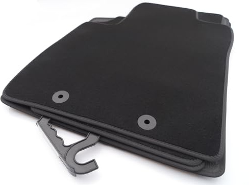 Fußmatten Passgenau für DFM Forthing 5 (ab 2023) Premium Veloursmatten Autoteppich 4-teilig Schwarz Antirutsch Wetterfest