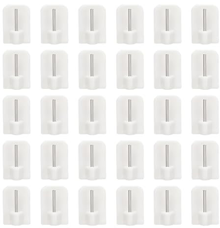 Domicubes 30 ganci autoadesivi per tende, gancio adesivi, piccoli e decorativi, per bastoni per tende