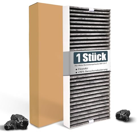 Filtro ai carboni attivi per cappa aspirante Miele DKF 35-P, filtro antiodore 20228037 | Filtro per cappa aspirante, compatibile con KMDA 7272, KMDA 7473, KMDA 7676, KMDA 7876 e DAC xxxx in modalità ricircolante