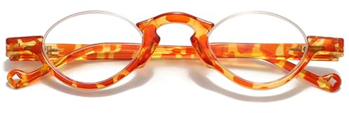 Lanomi Mode Halbrahmen Lesebrille Blaulichtfilter Damen Herren Blumendruck Oval Lesehilfe Kunststoff Halbrand Rahmen Sehhilfe Anti Blaulicht Halbbrille