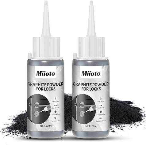Pulvergrafit, grafitpulver, låssmörjmedel, omedelbar upplåsning, grafitpulver för smörjning av dörrlås, fönster gångjärn, fönsterdörrar, 60 ml x 2