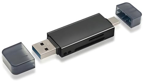 xiwai Lector y Grabador de Tarjetas Tipo-C y USB 3.0 a SD y TF T-Flash para tabletas, cámaras, portátiles y teléfonos Serie Mate