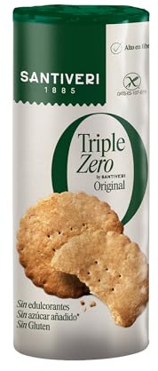 SANTIVERI - Galletas Original Triple Zero - Galletas Crujientes con Avena Integral, Altas en Fibra, Sin Edulcorantes, Sin Azúcar Añadido, Sin Gluten - Vegano - 200 g
