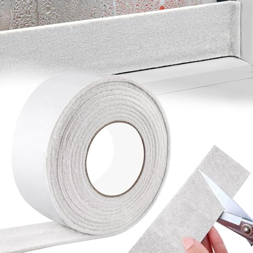 wordmouk Condensation Absorbers Strip Windows Absorbent Strips 7 cm x 4 m | Anti Condensation Self Adhesive Tape Window Moisture Absorbing Strip for Protect Windowsill Wooden Frames, Beige