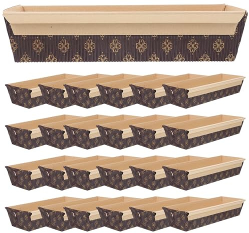 Genérico Moldes Para Hornear Pan Rectangulares Grandes De Papel Corrugado, Resistentes y Antiadherentes, Para Repostería y Cocina Profesional, Bandejas Desechables De 25 Unidades Para Horno