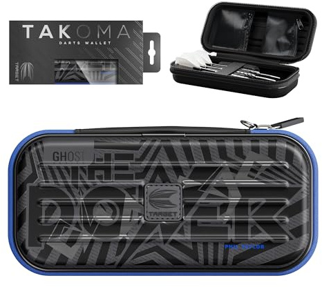 Target Darts Phil Taylor Ghost Series Takoma Wallet, Regular – Darts Case, Black/White Storage Cases, “The Power” Zipper Dart Holder, Professional Accessories – Holds 3 Fully Assembled Darts