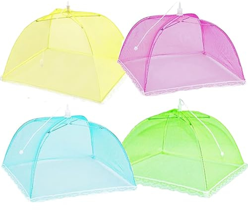 Cubiertas de malla para alimentos, 17 pulgadas, cubierta desplegable para tienda de campaña con bolsa de transporte, cúpula de red para pasteles de frutas para exteriores, tiendas de campaña, fiestas