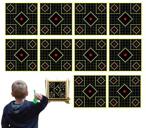 S De Disparo, Hojas 10 Piezas Papel 30x30 cm, para entrenamiento de tiro | Entrenamiento Exterior Jardín Ocio Juego al Aire Libre