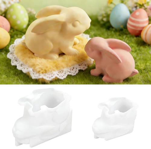 Stampo in silicone coniglio di Pasqua, stampo coniglio di Pasqua per la primavera, set di 2 stampi pasquali in silicone per creatività (B)
