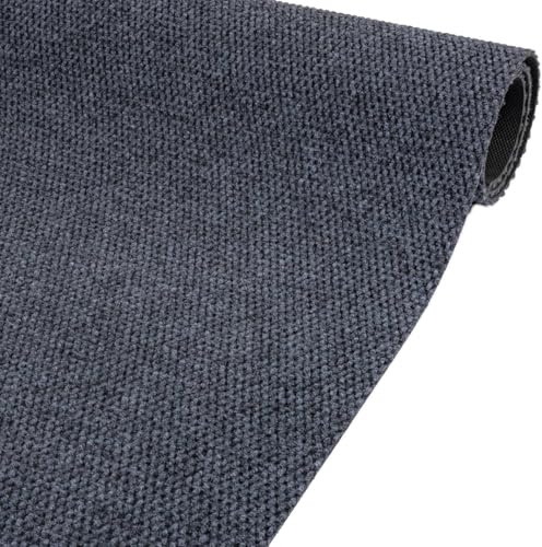 ANRO Schmutzfangmatte Meterware Teppichläufer Schmutzfangläufer Teppichboden BOB Bodenbelag robust rutschfest Auslegware für Eingang Flur Büro Keller 600 x 120 cm Grau