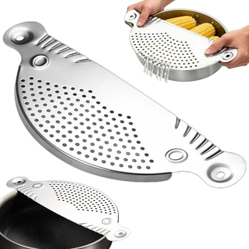 Diyxisk pastasil rostfritt stål lämplig för storlekar upp till 26 cm pastasil kök 0,5 mm öppning kökssil möjliggör enklare dränering av olika livsmedel som nudlar potatis och grönsaker