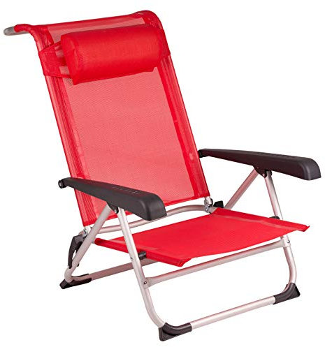 RÖD MOUNTAIN Deluxe Strandstol i aluminium Röd en storlek
