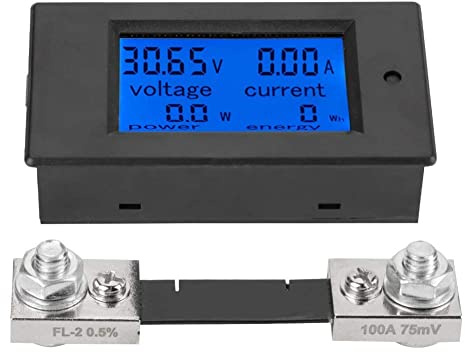 Multímetro Digital de Voltaje de Corriente Continua 6,5-100V, 0-100A - Medidor de Energía LCD, Voltímetro Amperímetro Con Derivación de Corriente