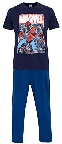 Marvel Herren Spiderman Schlafanzug Blau Large