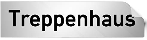Kinekt3d Leitsysteme Folienschild Türschild • Treppenhaus • PVC Hinweisschild • 160 x 40 mm Silber • selbstklebend • Kratzfester Druck • UV Beständig
