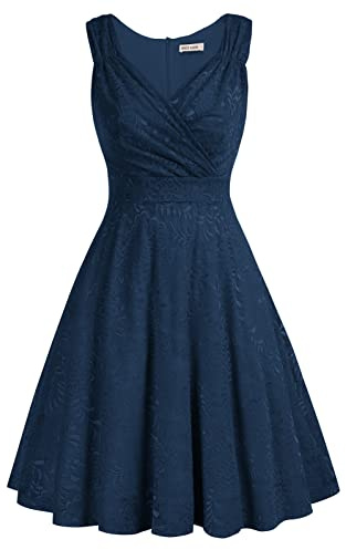 GRACE KARIN Abito Vintage per Donna Senza Maniche Scollo a V Classico Rockabilly Cocktail Party CL645-09 XXL