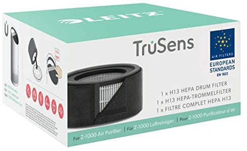 Leitz TruSens Filtro 2-en-1 H13 HEPA para Purificador de Aire Pequeño Leitz TruSens Z-1000, Elimina virus, alérgenos, pelo de mascota, COV-s, Polvo, Bacterias, Malos Olores y Humo, Negro, 2415141