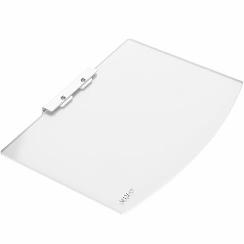 VIVO Floating Wall Mount Tempered Glass Shelf for DVD Player, Audio, Gaming System, Streaming Devices, White, MOUNT-SF011W