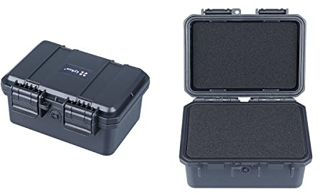Lykus HC-1420 Wasserdicht Koffer mit Schaumstoff, Innengröße 12,6x8,2x6,3cm | IP67 wasserdicht, steckbarer Schaum, geeignet für Kameras, Objektive, elektronische Geräte und mehr