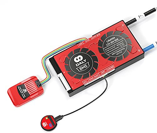 DALY Smart BMS 12S 36 V 60 A + Module parallèle 1 A avec fonction de communication CAN Bluetooth Paramètre programmable pour batterie externe au lithium 3,2 V