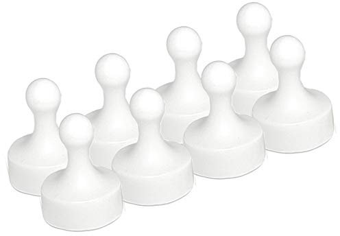 LeBigMag® | 8 XXL Magnete weiß | extrem Starke große Office Neodym Poster Karten Kegelmagnete | für Pinnwand Glasmagnettafel | Ø 29 mm | 37 mm hoch