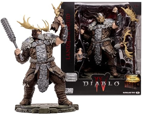 McFarlane Toys Diablo IV Landslide Druid 1:12 Scale Posed Figure with Interchangeable Head and Hand, 3 Weapons, Display Base, and Mystery Weapon - Channel the Fury of Nature