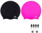 Reymand 2 Pack Extra Große Badekappe Damen Herren für Zöpfe und Dreadlocks, Silikon Schwimmkappe für langes Haar, Webereien, Locken und Afros, Badehaube Bademütze für Erwachsene (Schwarz + Rose)