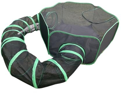 Pawtenda Outdoor Cat Enclosure - Portable Catio with Tunnel, Pet Tent for Cats, Rabbits, Puppies and Small Animals