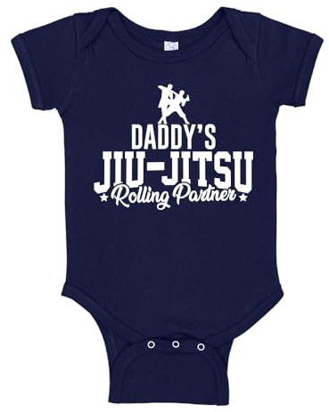 The Shirt Den Daddy's Jiu Jitsu Rolling Partner Baby One Piece Bodysuit NB Navy Blue