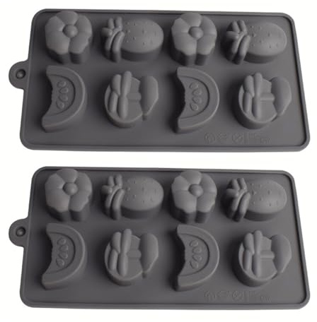 PTaizjjz 2PCS Silicone Summer Ice Cube Moulds,Coconut Palm/Flower/Pineapple/Watermelon Shaped Moulds,Chocolate,Ice Cube,Candy,Jelly Mold,Summer Fruit Making Mould